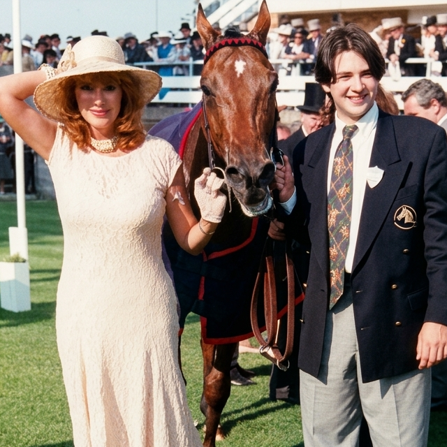 In the winners enclosure after the Ascot Stakes win